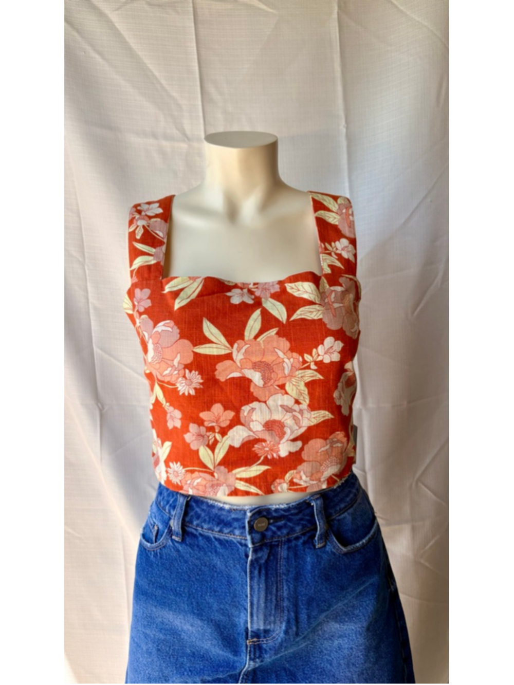 Bright floral tank crop top - The Normal Brand- Medium